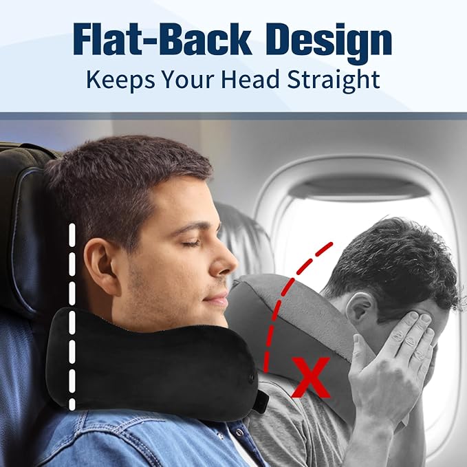 Neck Pillow for Traveling, Travel Pillows for Airplanes, 100% Pure Memory Foam - Image 4