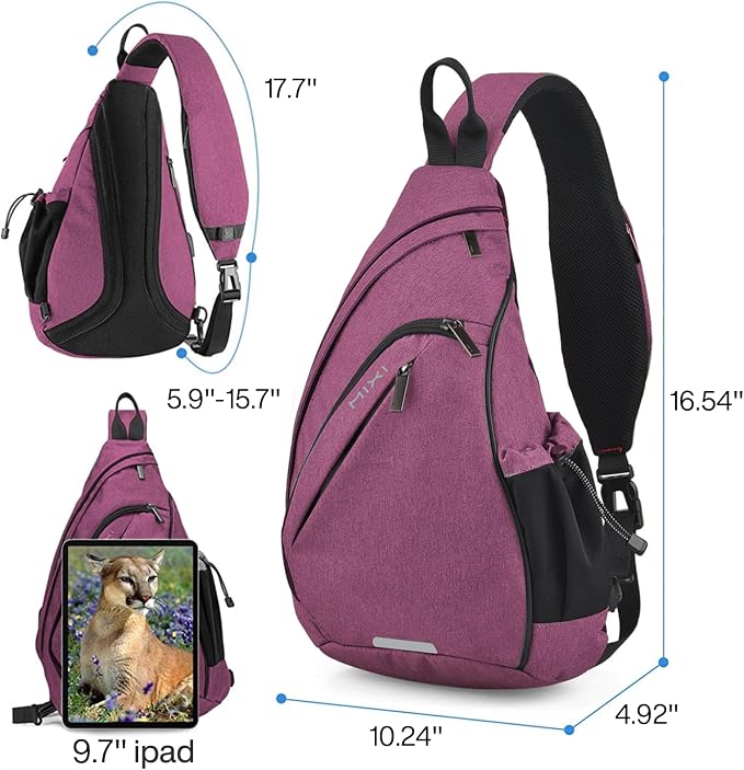 mixi Sling Bag Men Backpack Unisex One Shoulder Bag Hiking Travel Backpack - Image 2