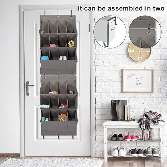 Over the Door Shoe Organizer, 14 Pockets Hanging Shoe Storage Rack - Image 5