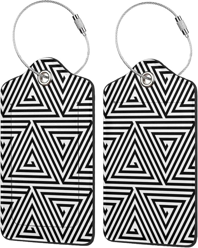 2 Pcs Black and White Abstract Patterns Luggage Tag - Image 4