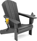 SERWALL Foldable Adirondack Chair, HDPE Adirondack Chair by SERWALL
