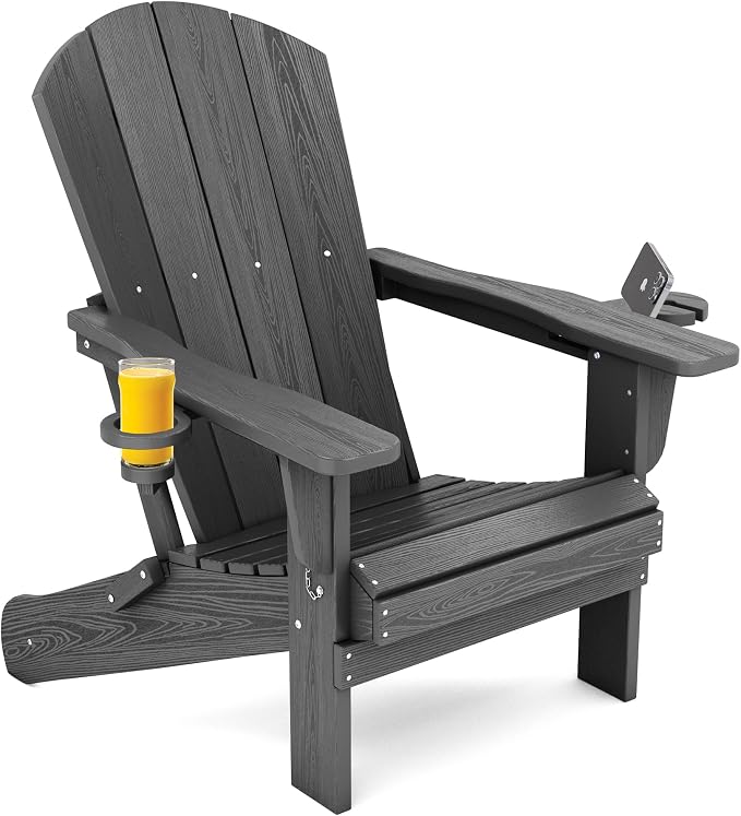 SERWALL Foldable Adirondack Chair, HDPE Adirondack Chair by SERWALL