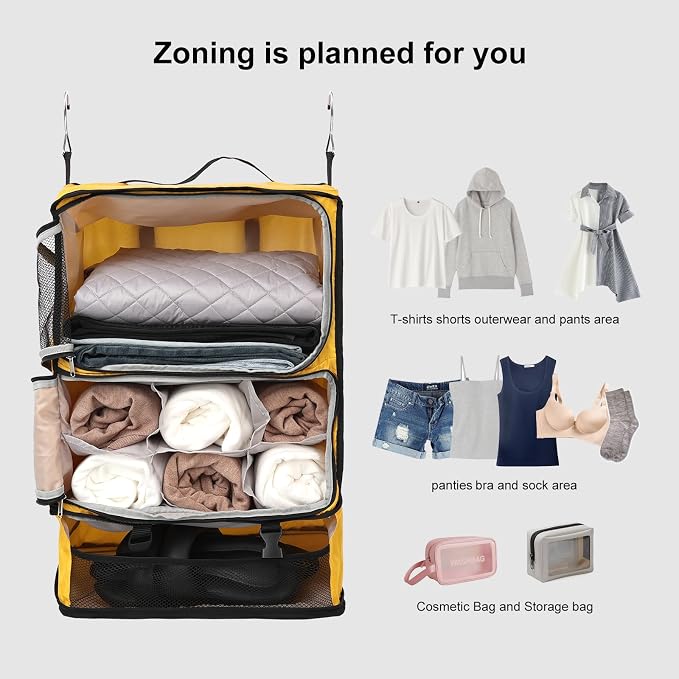 TABITORA Travel Portable Hanging Shelves Closet Organizer Packing Luggage - Image 4