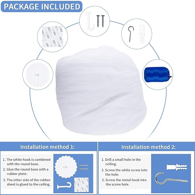 Mosquito Net for Bed, Large White Bed Canopy for Girls, Hanging Bed Net - Image 5