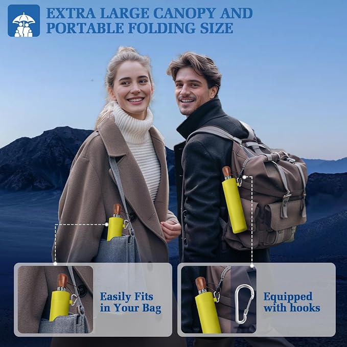3T Wind Armor Travel Umbrella Compact Easy Auto Open Close Folding Umbrellas - Image 3