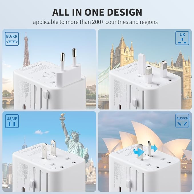 EPICKA Universal Travel Adapter, GaN International Plug Adapter - Image 2