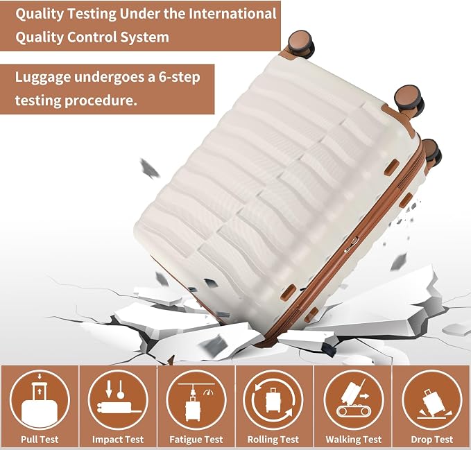Lightweight Luggage with Spinner Wheels & YKK Zipper, 3-Piece Suitcase ABS+PC - Image 3