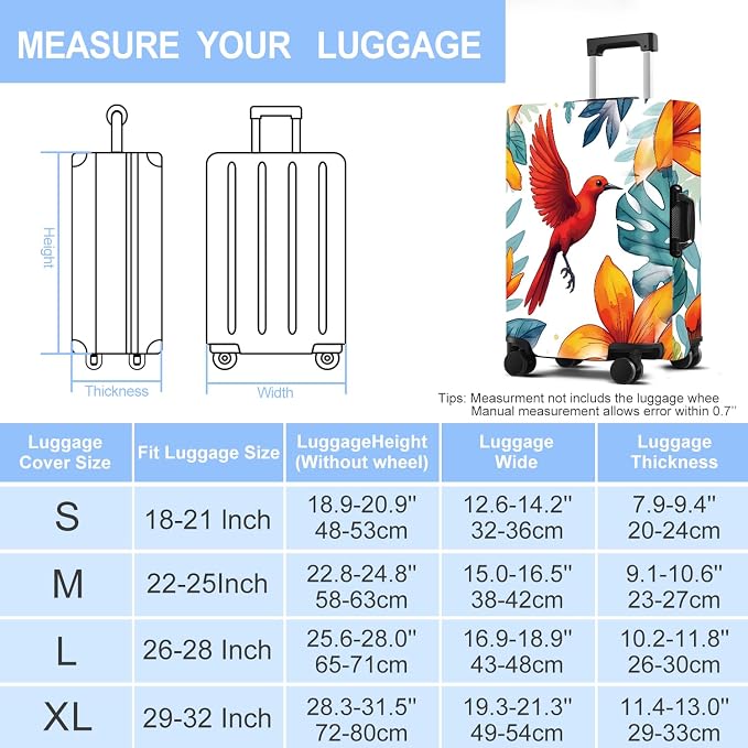 Luggage Cover Washable Suitcase Protector Anti-Scratch, Stretchable Fit - Image 6