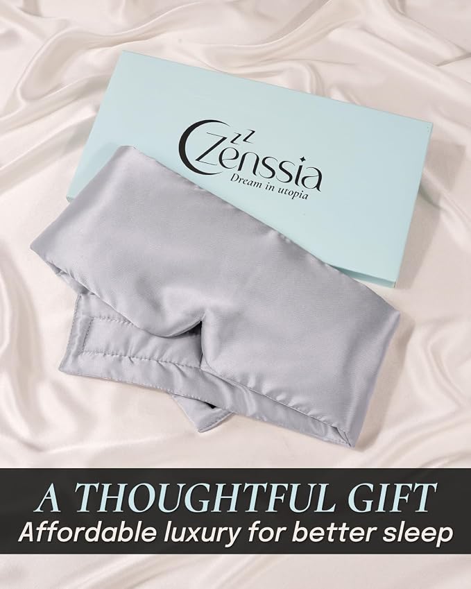 Zenssia Satin Sleep Mask for Women and Men, Lightweight Padded Eye Mask - Image 6