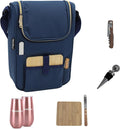 Truvelli Plush Picnic Premium Wine Bag, 7-in-1 Insulated 2 Bottle Wine Carrier by Truvelli