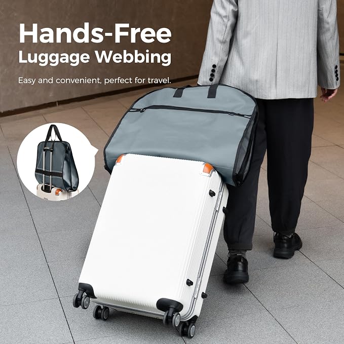 pack all 43" Premium Gusseted Travel Garment Bag, Heavy Duty Hanging Suit Bag - Image 6