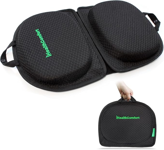 Small Travel Seat Cushion, Gel Memory Foam Seat Cushion, Supportive Butt Pillow by ihealthcomfort