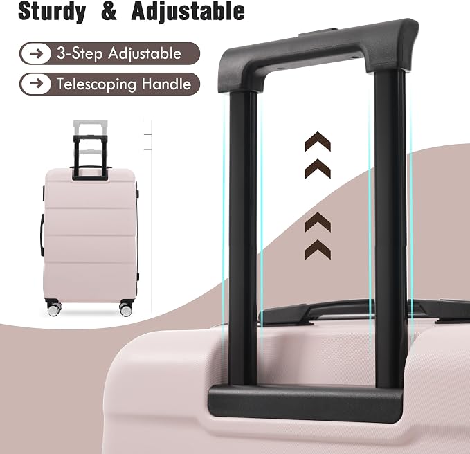 Merax Luggage Sets of 3 Piece Carry on Suitcase Airline Approved, Hardcase - Image 5