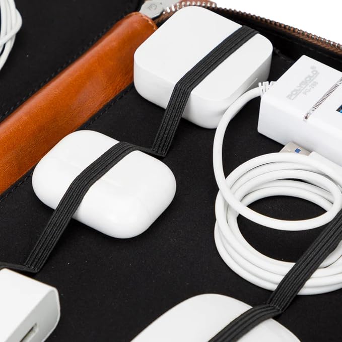 Medicine Handmade Leather Cable Organizer Bag – Full-Grain Leather Travel Tech - Image 6