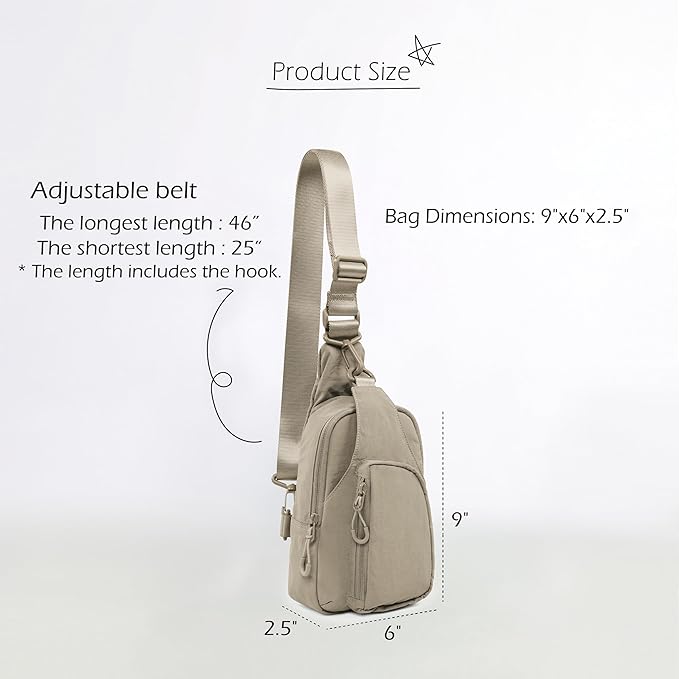 ODODOS Daily Sling Bag with Adjustable Straps Crossbody Chest Bag Lightweight - Image 6
