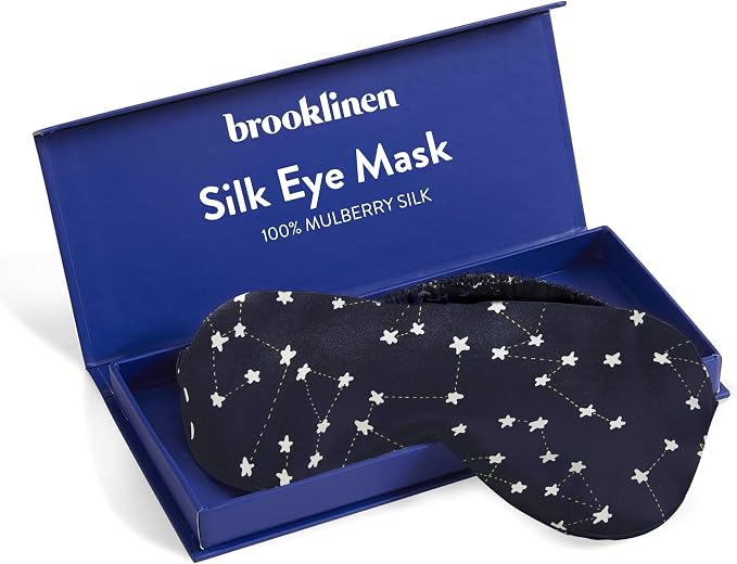 Brooklinen Silk Eye Mask for Sleeping – Celestial Blue, 100% Mulberry Silk by Brooklinen