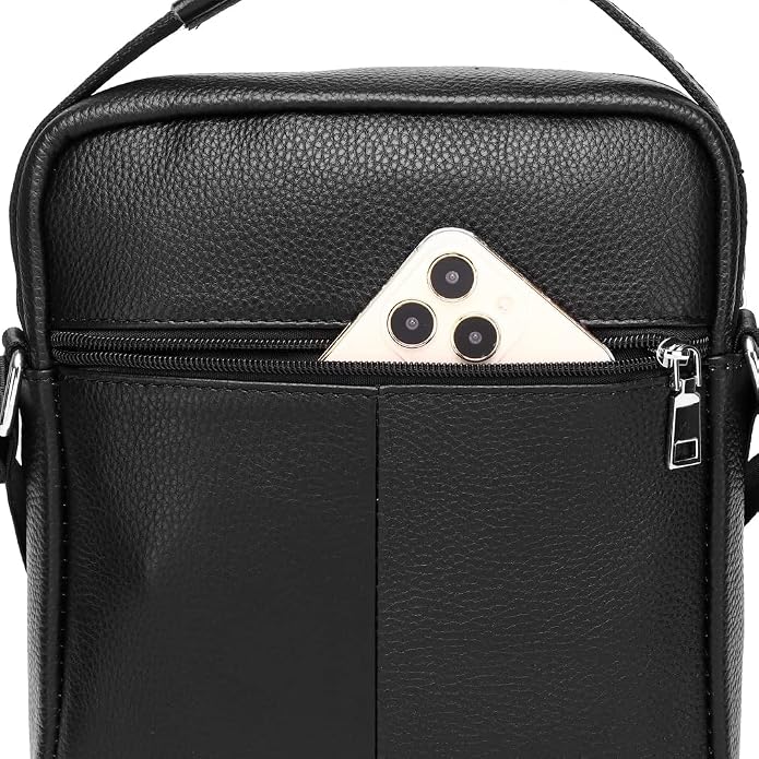 KPYWZER Genuine Leather Shoulder Bag Small Men Messenger Pack Handbag Sling - Image 8