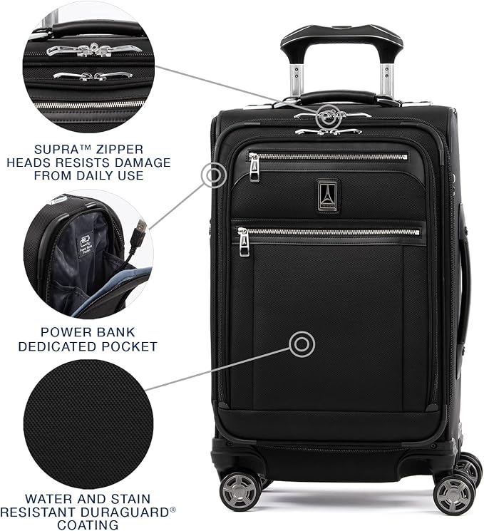 Travelpro Platinum Elite Softside Expandable Carry on Luggage, 8 Wheel Spinner - Image 3