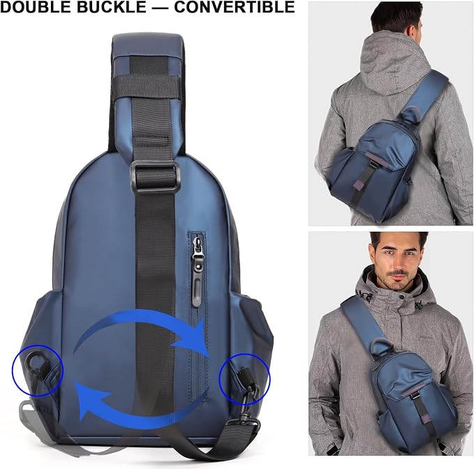 Crossbody Messenger Bag for Women Men Travel Backpack Convertibale Sling Bag - Image 3