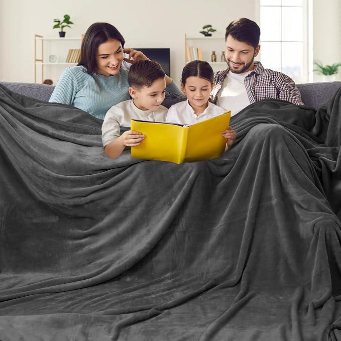 PHF Oversized King Fleece Blanket 120"x120", No Shed No Pilling Big Soft Blanket - Image 2