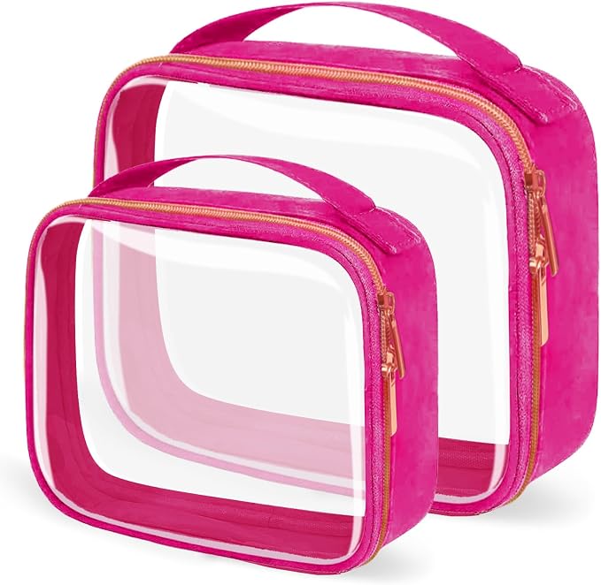 TSA Approved Travel Toiletry Bag, 2 Pack Clear Makeup Bags by FAYORORY