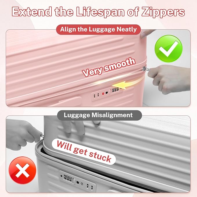 Krute Luggage Sets 2 Piece Suitcase PC+ABS Hardside Double Spinner Wheels TSA - Image 3