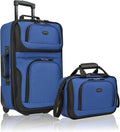 U.S. Traveler Rio Softside Expandable Carry-on Rolling Luggage, Royal Blue by USTraveler