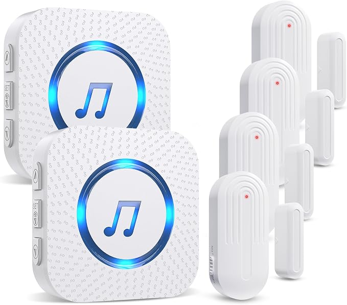 SanJie Door Chime, Wireless Door Chimes When Door Open Entry by SANJIEGuardSecurity
