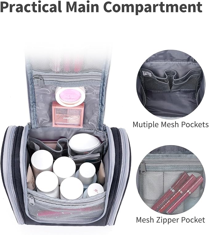 Narwey Small Hanging Travel Toiletry Bag Cosmetic Make Up Organizer - Image 4