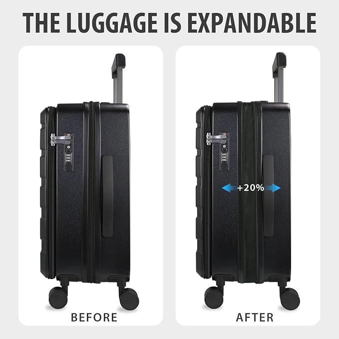 KROSER Carry On Luggage with Spinner Wheels & Built-in TSA Lock, Expandable Top - Image 5