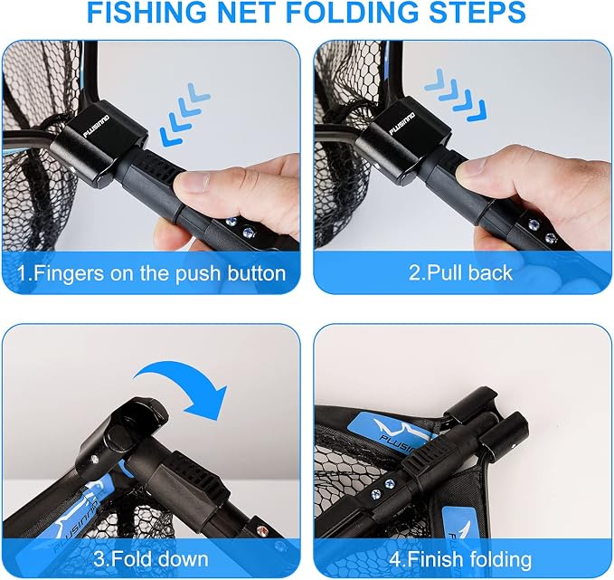 PLUSINNO Floating Fishing Net for Steelhead, Trout Fishing, Rubber Coated - Image 4