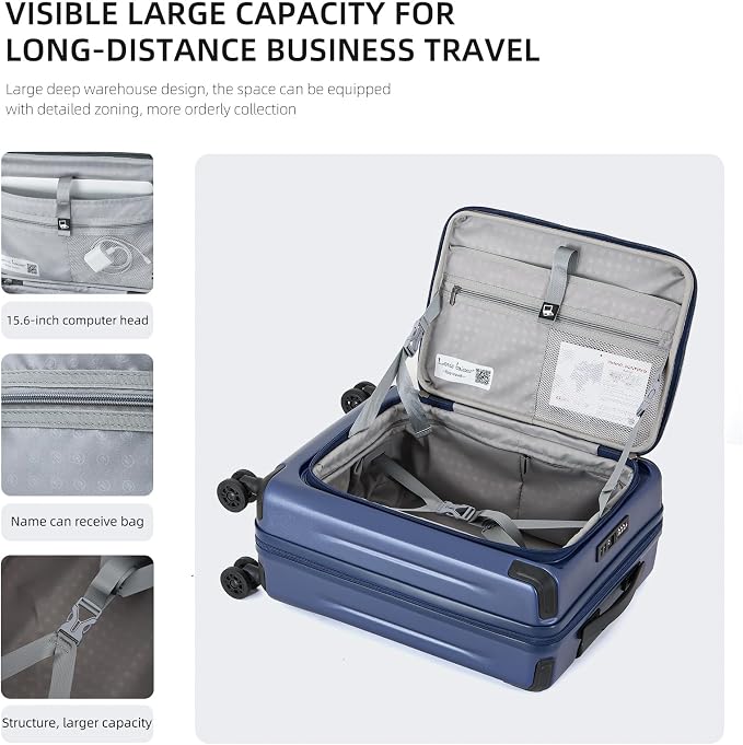 Carry On Luggage, 20Inch Top Opening Airline Approved ABS+PC Hard Shell - Image 3