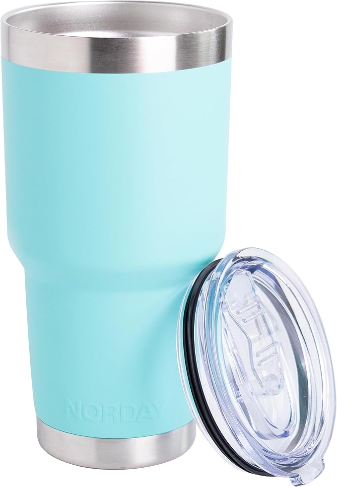 NORDAY | Tumbler with Lid - 30oz - Aqua Insulated Tumbler - Stainless Steel by Norday