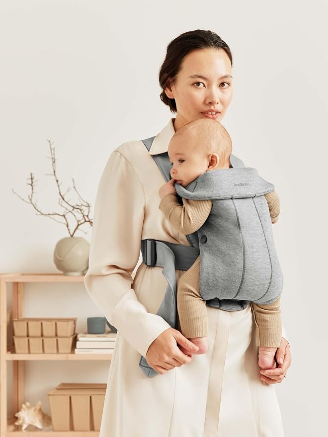 BabyBjörn Baby Carrier Mini, Light Gray, 3D Jersey | Infant Carrier, Easy-to-Use - Image 4