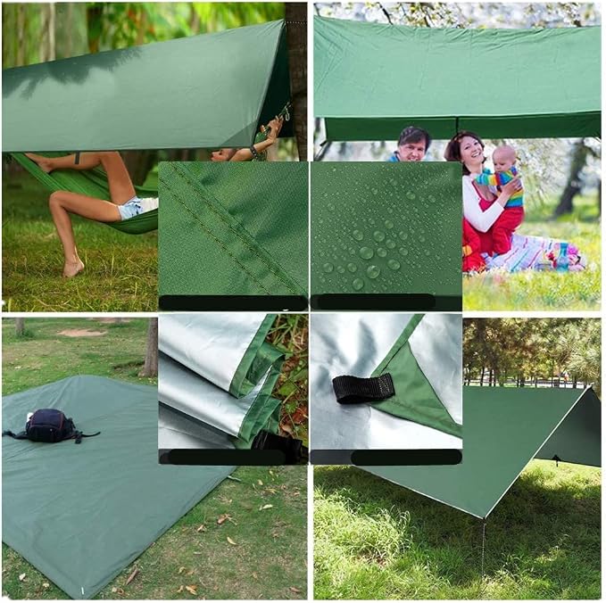 Camping Hammock with Rain Fly Tarp Mosquito Net Heavy Duty Tree Straps Portable - Image 6