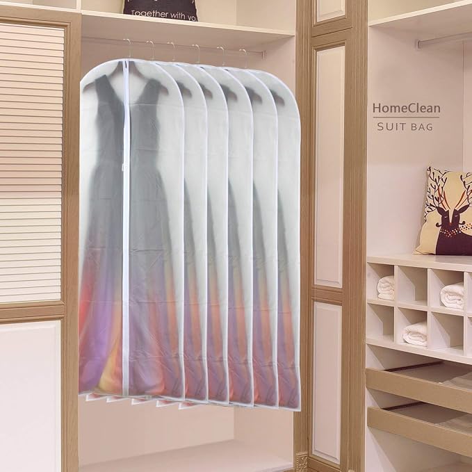 Dress Bags for Hanging Clothes 24'' x 54'' Long Dress Hanging Garment Bag White - Image 7