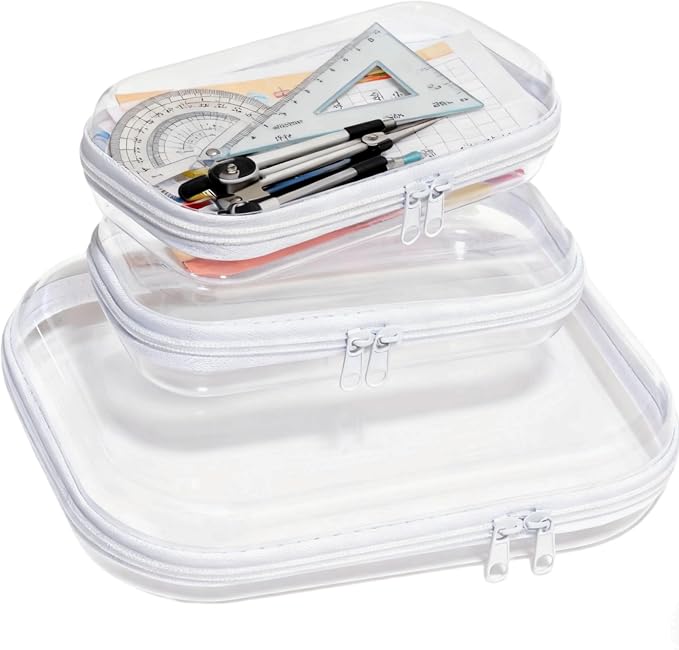 3PCS Zippered Transparent Cases by Unknown