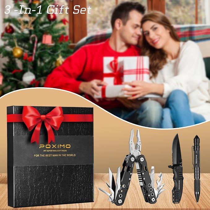 Multitool Gift Set for Men Dad Him, 3-in-1 EDC Survival Kit - Image 8