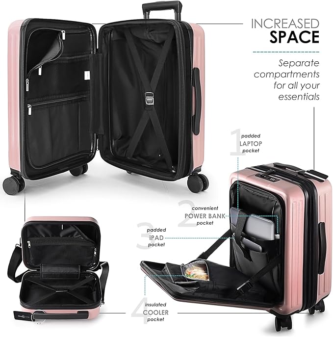 Hard Shell Luggage Sets with Spinner Wheels 4 Piece, Expandable Large Suitcases - Image 5