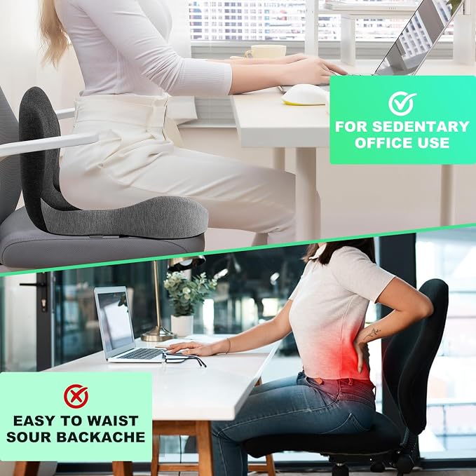 Buttocks Cushion for Office Chair Memory Foam Seat Pad for Butt Support - Image 8