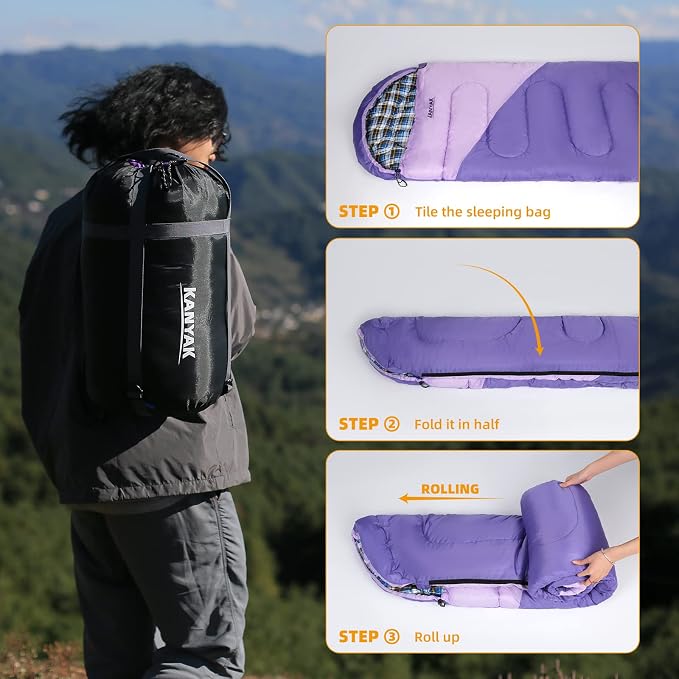 Camping Sleeping Bag, 32℉ Sleeping Bags - Image 5