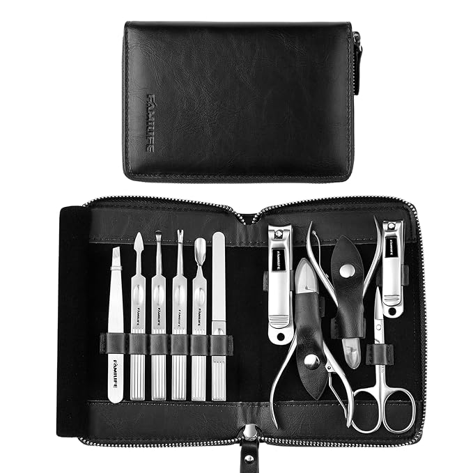 Manicure Kit, FAMILIFE Professional Manicure Set Nail Kit, 11 in 1 Stainless by FAMILIFE
