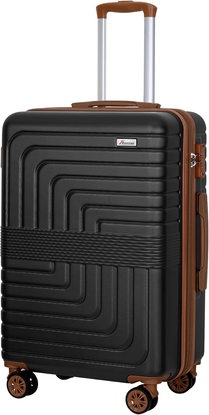 Romswi Expandable 24" Checked Luggage, Medium Hardshell Suitcase by Romswi