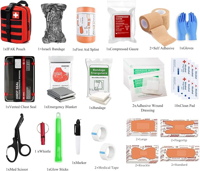 IFAK Kit Trauma Kit Military Medical First Aid Kits Bleeding Contral Emergency - Image 3