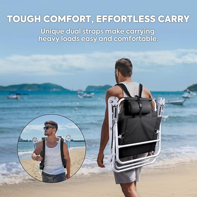 ICECO Backpacking Beach Chairs for Adults, 5 Positions Reclining Chair - Image 6