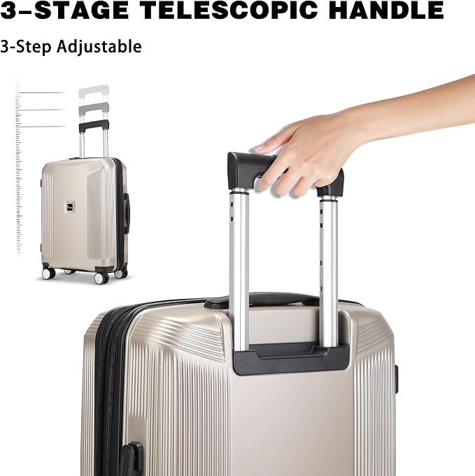 20 Inch Lightweight Expandable Carry On Luggage, PC Hardside Suitcase - Image 6