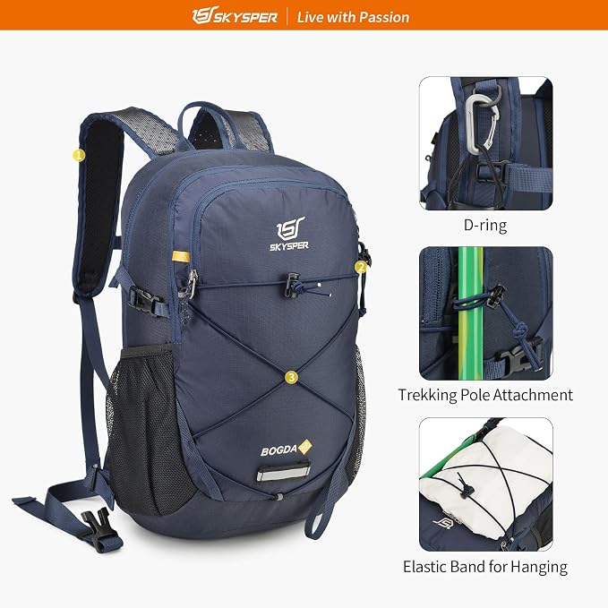 SKYSPER Small Hiking Daypack, 20L Lightweight Travel Backpacks Day Hike Pack - Image 6