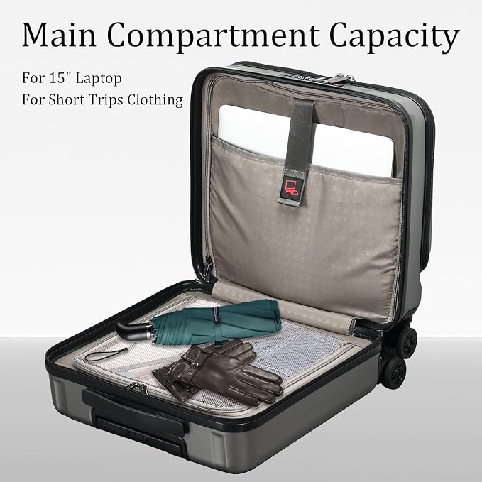 16 Inch Carry On Luggage with 2 Compartments - Image 3