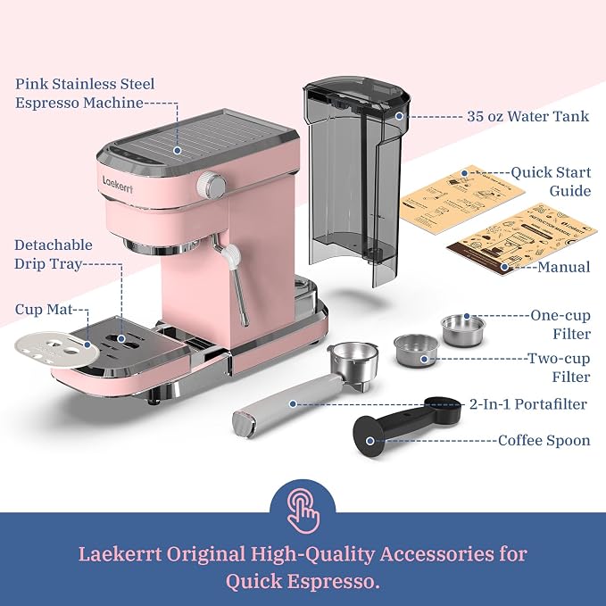 Laekerrt Professional Espresso Machine 20 Bar, Espresso Maker - Image 7