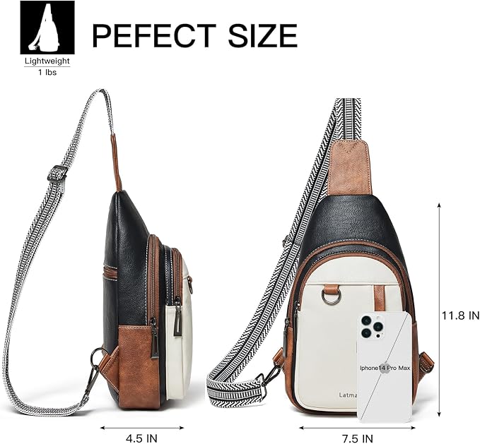 7L Sling Bag for Women Men Leather Small Sling Backpack Daypack Anti Theft - Image 5
